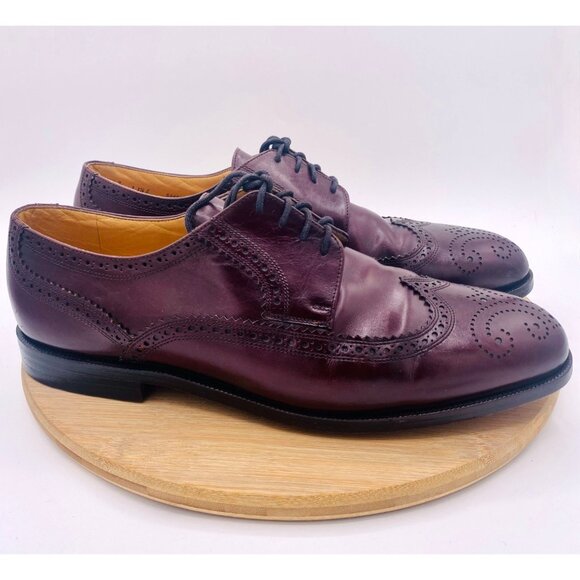 Bally Shoes Mens 11.5 E Brown Leather Wingtip Dress Oxfords Brogue $829 - Picture 6 of 10